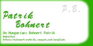 patrik bohnert business card